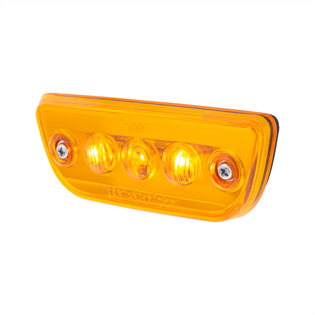 3 LED Cab Light For 2013-2021 Peterbilt 579 &amp; Kenworth T680/T770/T880 - Amber LED/Lens