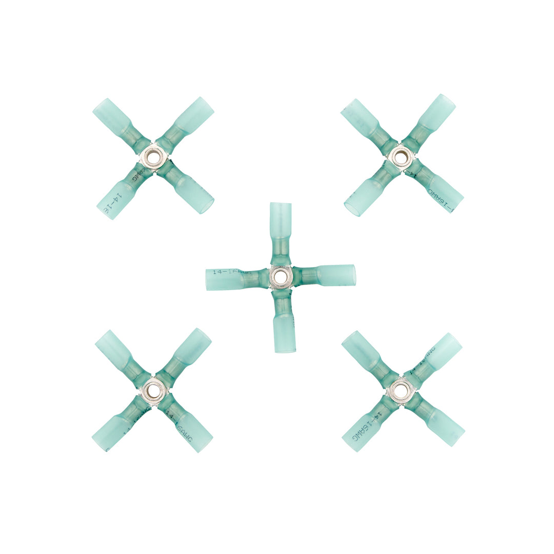 16-14 AWG 4 - Way (X) CS Heat Shrink Connector - Blue (5-Pack)