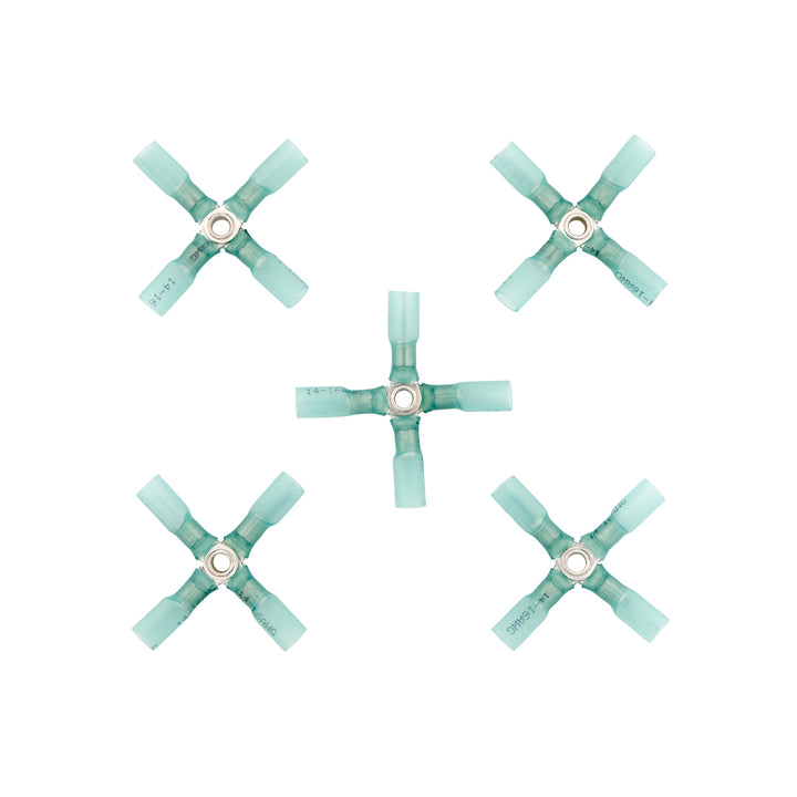 16-14 AWG 4 - Way (X) CS Heat Shrink Connector - Blue (5-Pack)