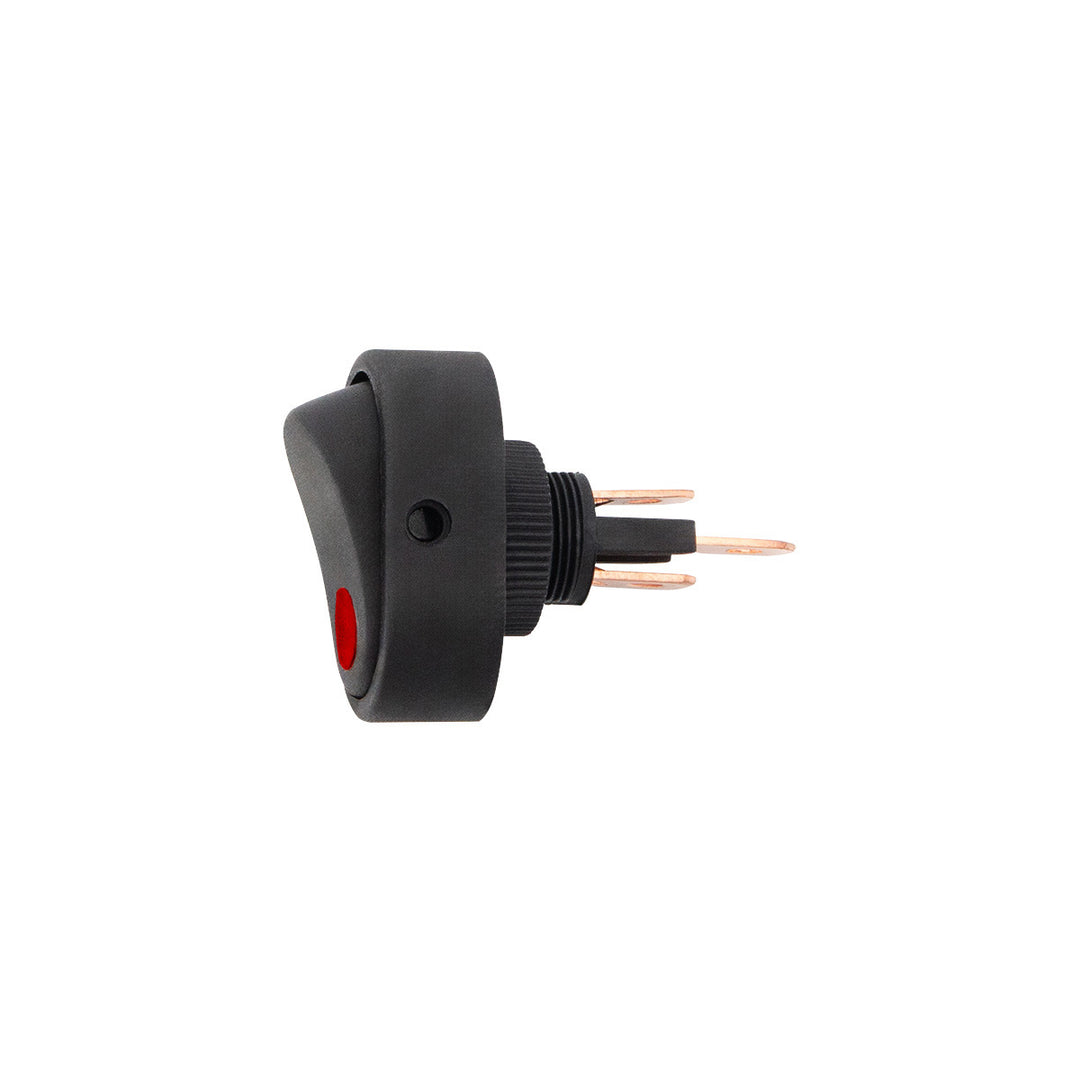 Red Illum Oval Rocker 16 Amp 12V On/Off 1/2" Dia. 1 Pc.