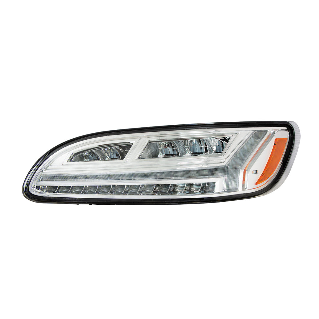 Chrome 6 LED Headlight For Peterbilt 386 (2006-2016) &amp; 387 (2000-2011) - Driver