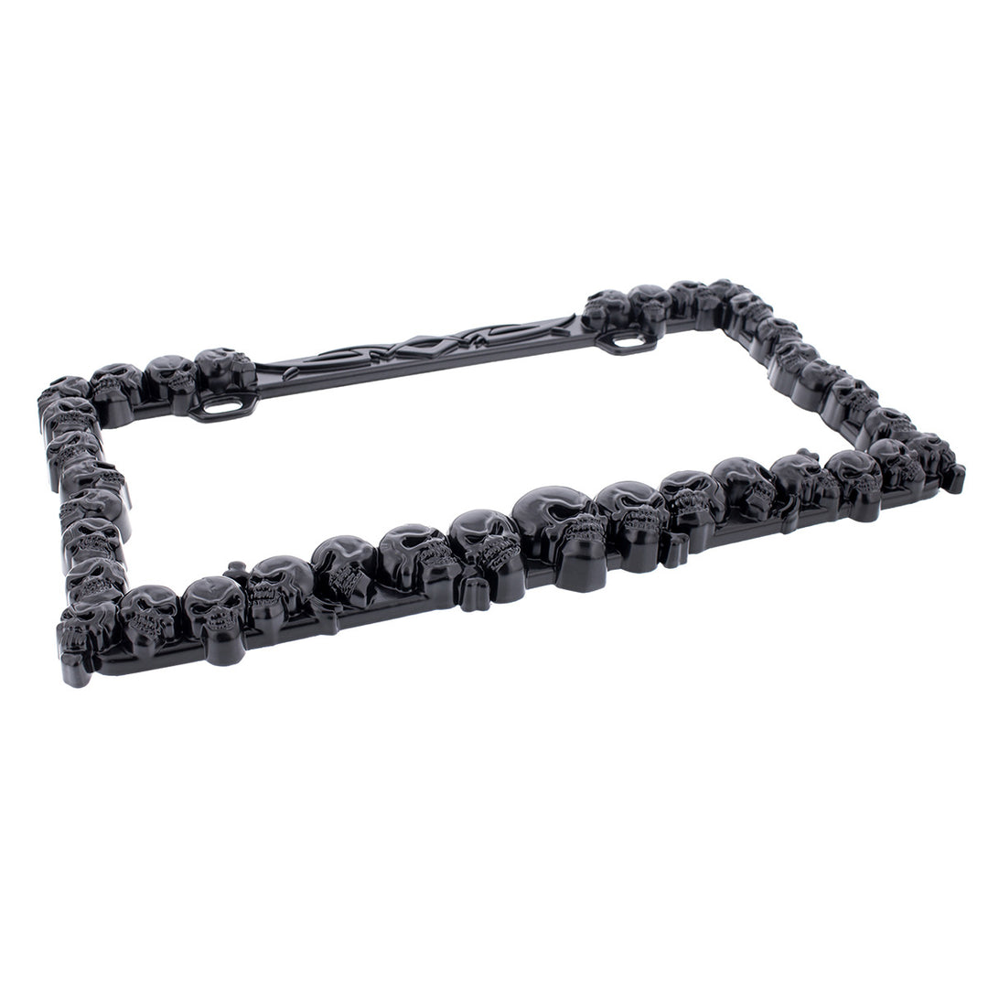 Skull License Plate Frame - Black