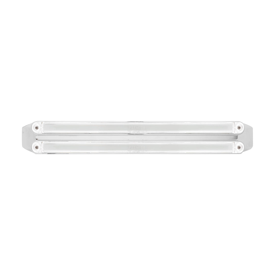 Dual 24 LED Dual Function 12" GloLight Bar With Bezel - Red LED/Clear Lens