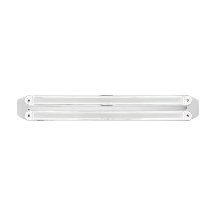 Dual 24 LED Dual Function 12" GloLight Bar With Bezel - Red LED/Clear Lens