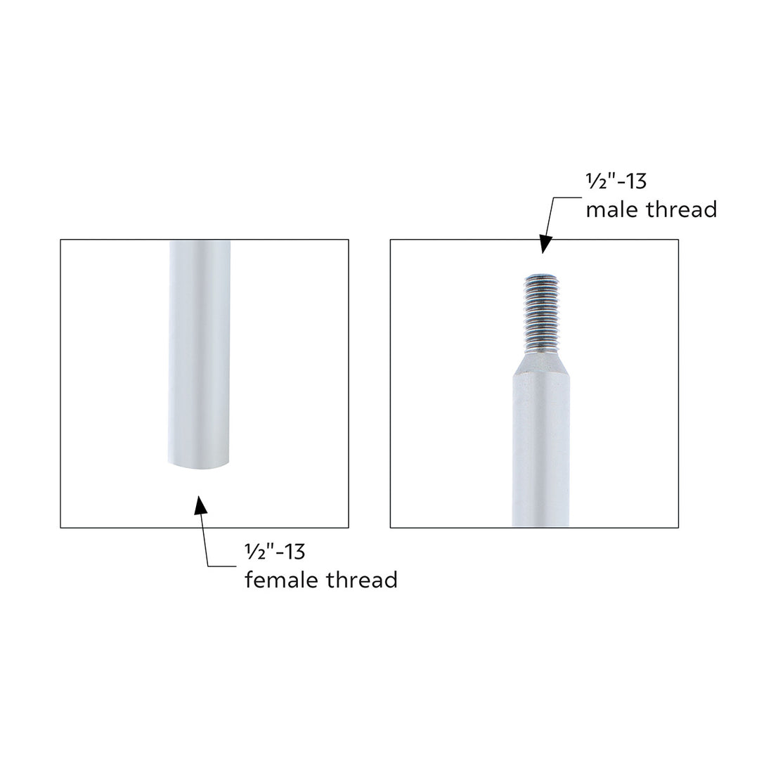 12" Shifter Shaft Extension - Liquid Silver