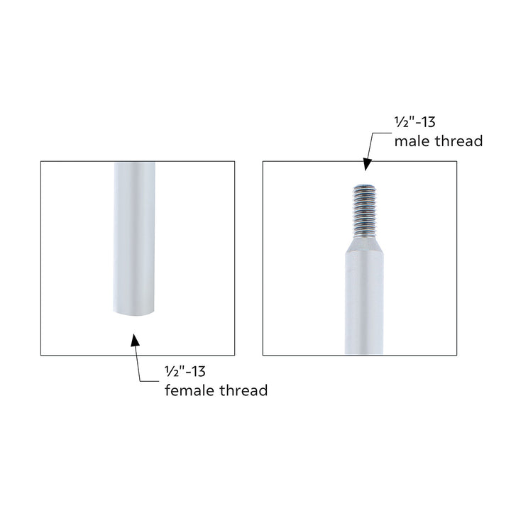 12" Shifter Shaft Extension - Liquid Silver