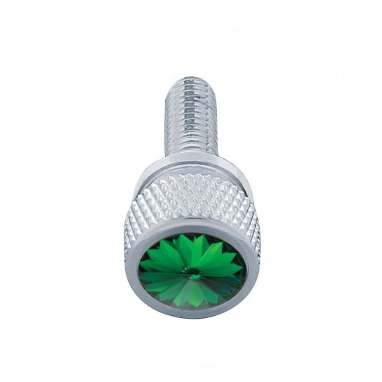 3/4" Short M6 - 1.0 Dash Screw For Kenworth - Green Crystal (12-Pack)