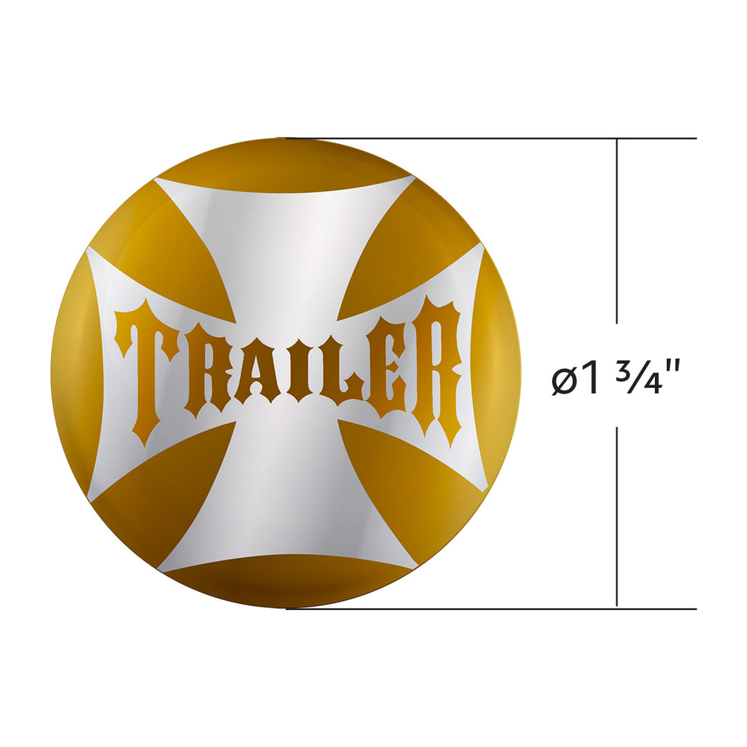 "Trailer" Maltese Cross Air Valve Knob Candy Color Sticker Only - Electric Yellow