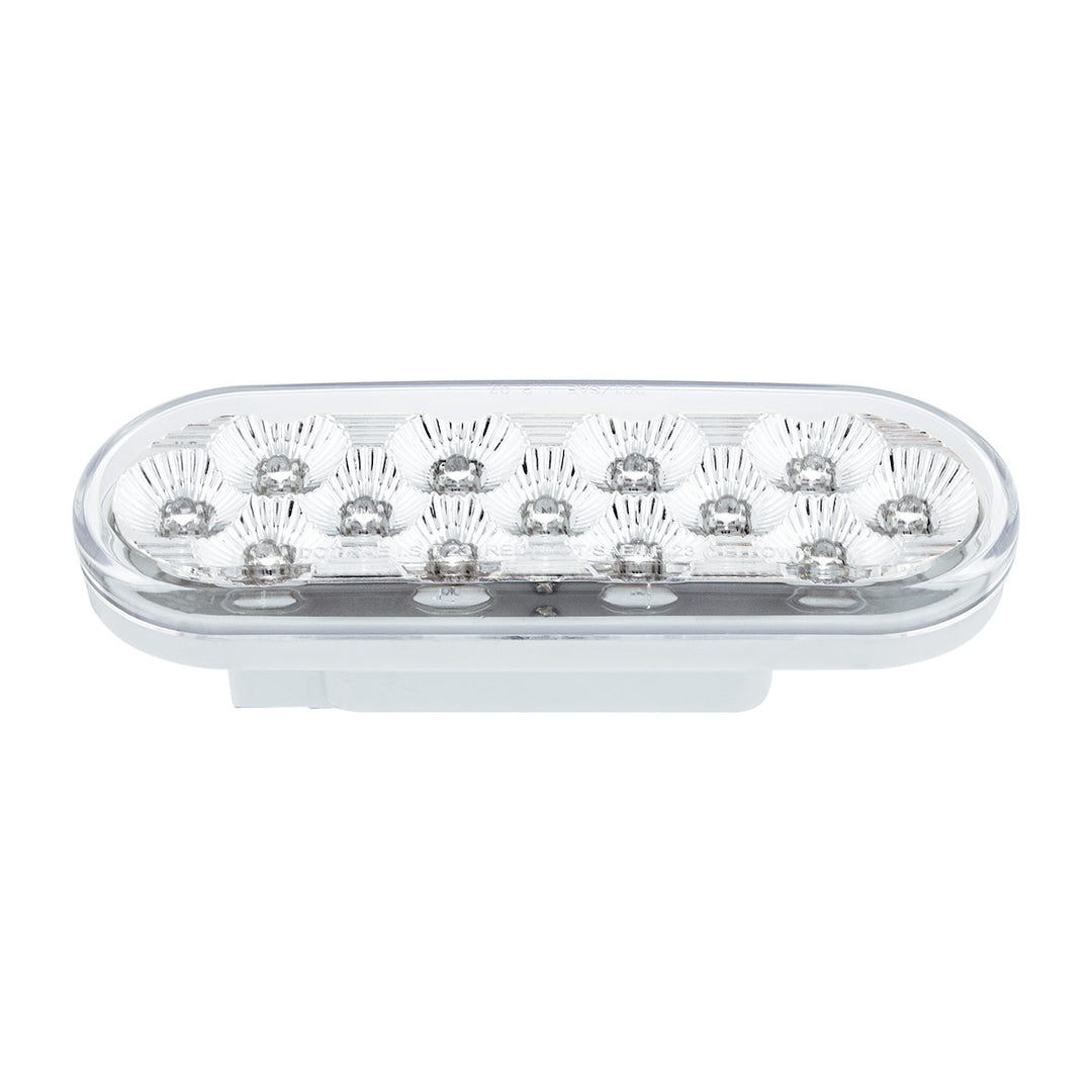 13 LED 6" Oval Double Fury Light (Stop &amp; Turn) - Red &amp; White LED/Clear Lens