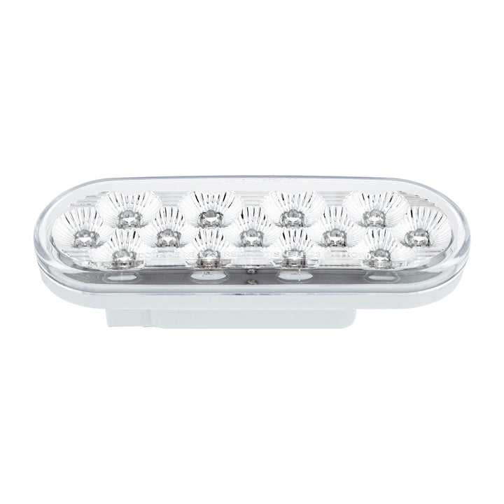 13 LED 6" Oval Double Fury Light (Stop &amp; Turn) - Red &amp; White LED/Clear Lens