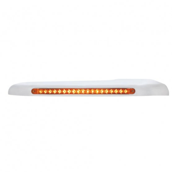 19 Amber LED Front Fender Cover For Peterbilt 388 (2008-2015) &amp; 389 (2008-2023) - Amber Lens - Passenger