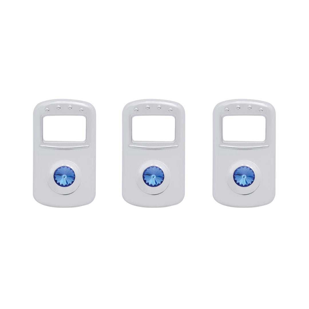 Rocker Switch Cover For Kenworth/Peterbilt - Blue Crystal (Card of 3)