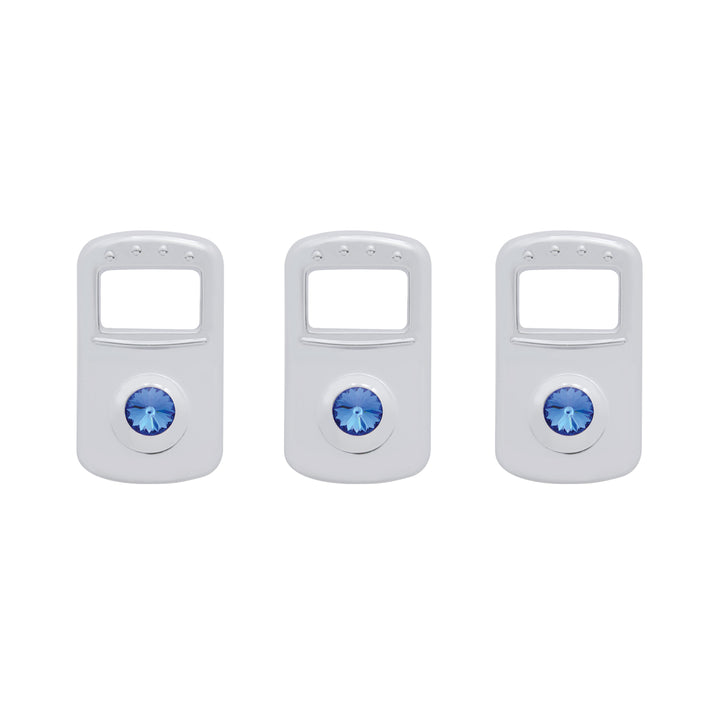 Rocker Switch Cover For Kenworth/Peterbilt - Blue Crystal (Card of 3)