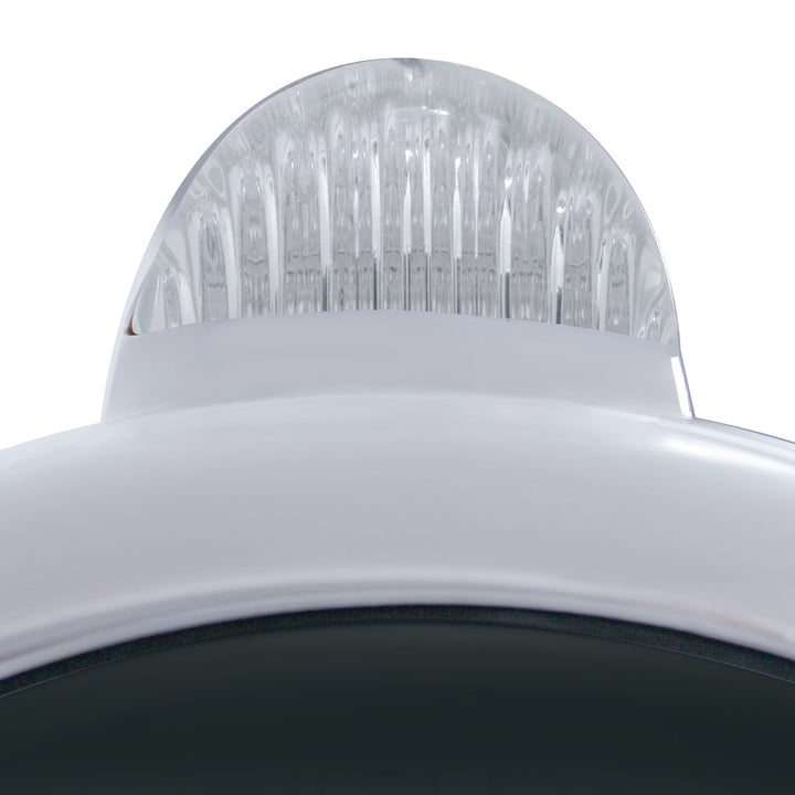 Chrome Guide 682-C Headlight H4 With White LED &amp; Dual Mode LED Signal - Clear Lens