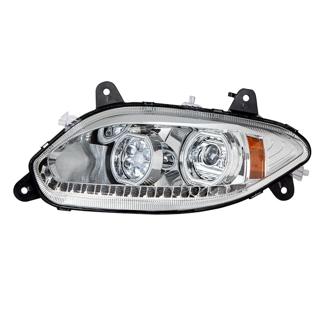 Chrome 17 LED Headlight For 2018-2025 International LT - Driver