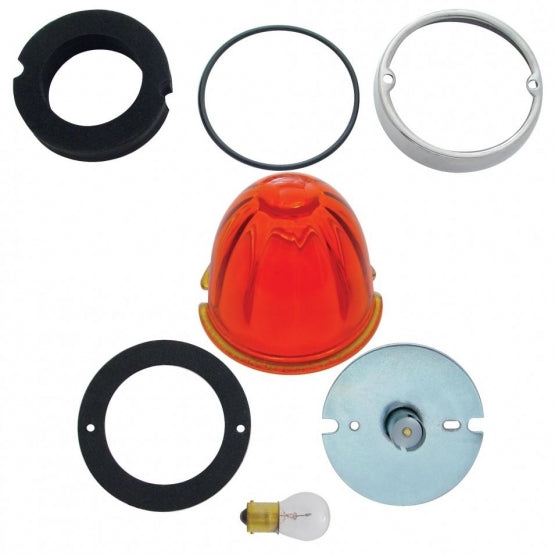 Grakon 1000 Style Cab Light Conversion Kit With Watermelon Glass Lens &amp; 1156 Base - Dark Amber