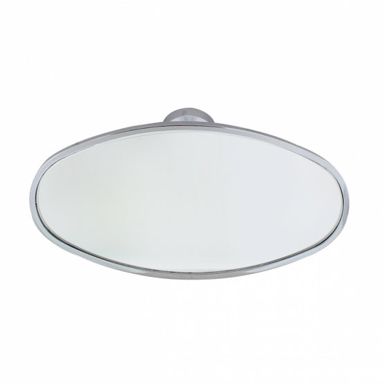Oval Chrome Plated Aluminum Interior Rear View Mirror With Glue - On Mount