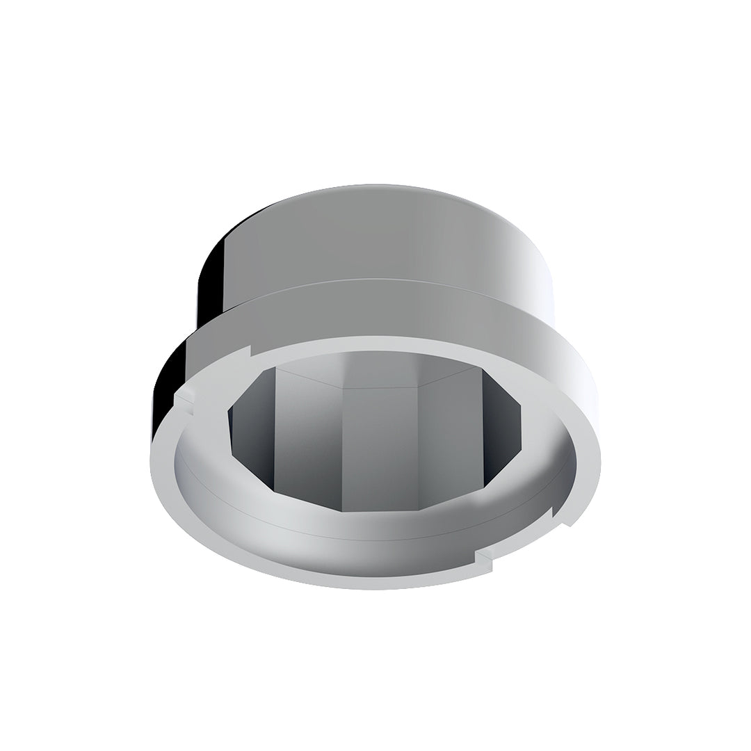 3/4" x 5/8" Chrome Plastic Flat Top Nut Covers - Push-On (10-Pack)