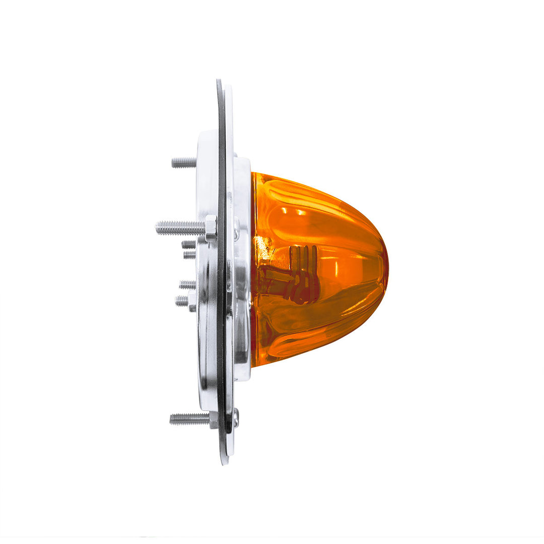 Dual Function Glass Watermelon Sleeper Bunk Kit With 304 Stainless Steel Bezel &amp; LED Bulb - Amber Lens/Amber LED