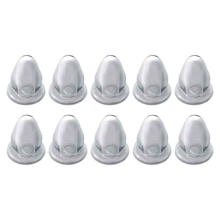 33mm x 2-1/8" Chrome Steel Bullet Nut Covers With Flange (10-Pack)