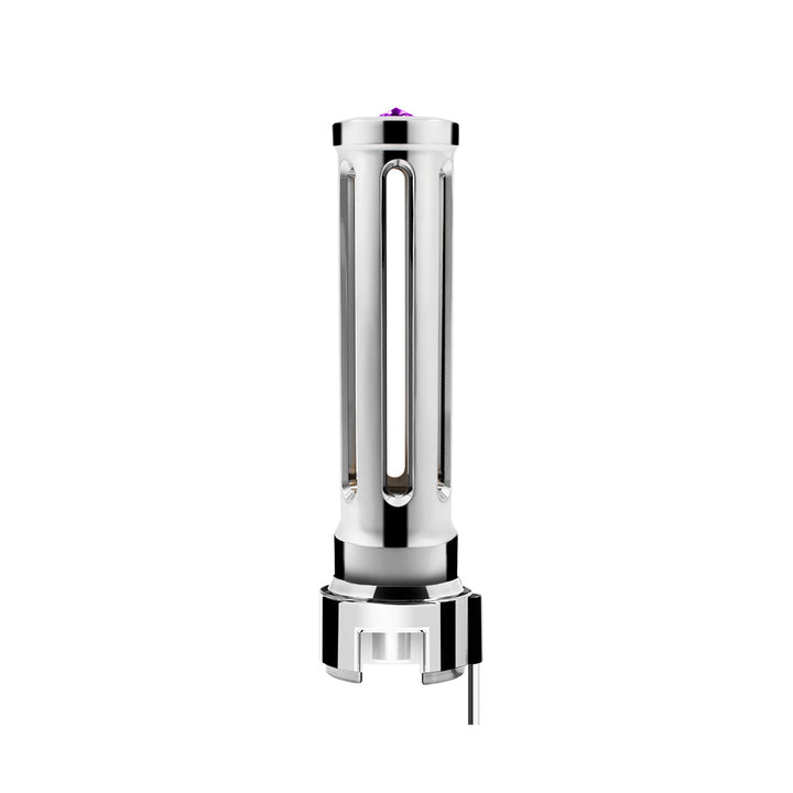 Thread-On Chrome Sonoma Style Gearshift Knob With LED 13/15/18 Speed Adapter - Purple Crystal/Purple LED