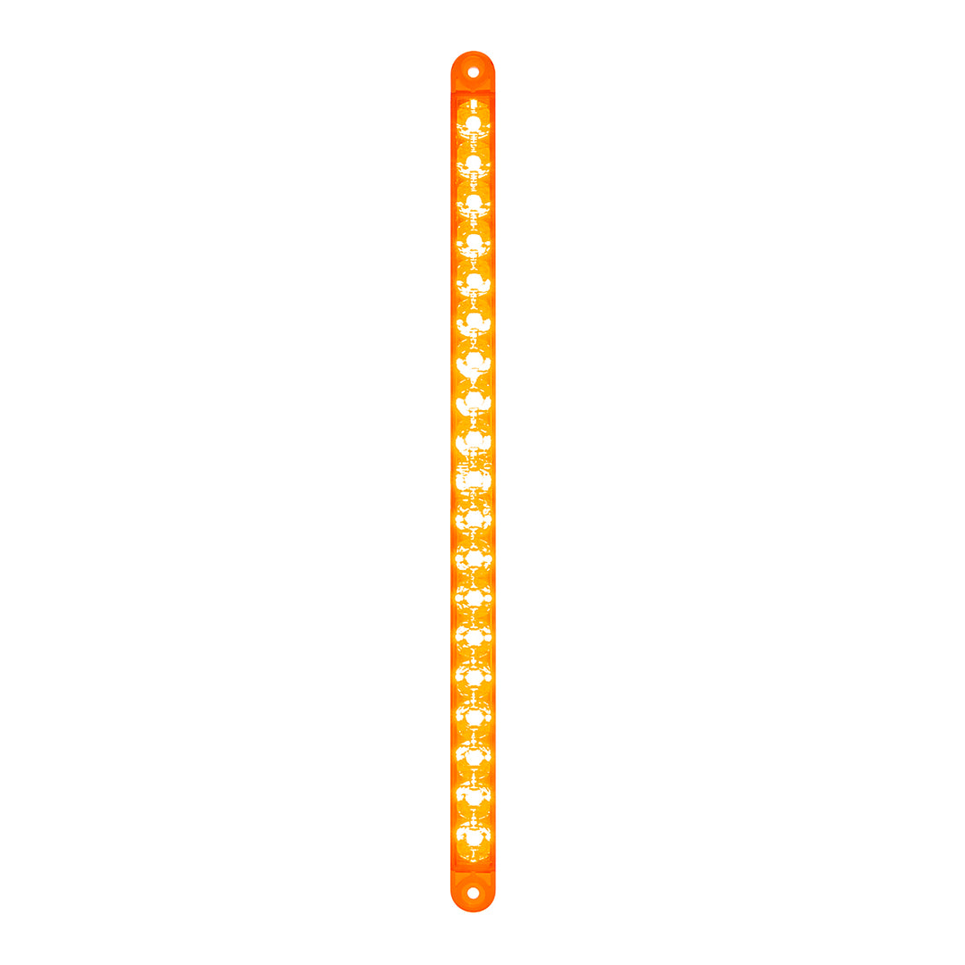 19 LED 12" Reflector Turn Signal Light Bar - Amber LED/Amber Lens (Bulk)