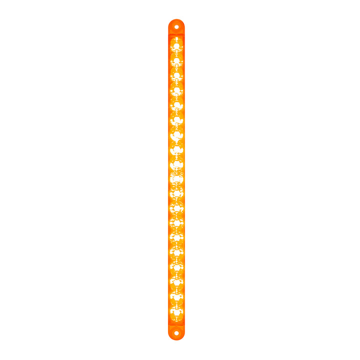 19 LED 12" Reflector Turn Signal Light Bar - Amber LED/Amber Lens (Bulk)