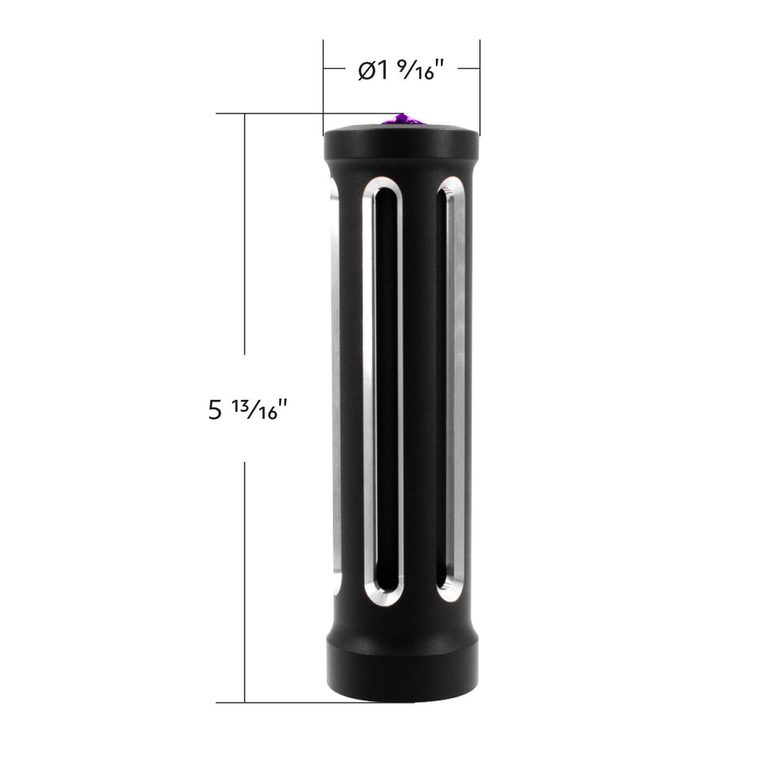 M30 x 3.5 Thread-On Sonoma Style Gearshift Knob - Purple Crystal/Matte Black