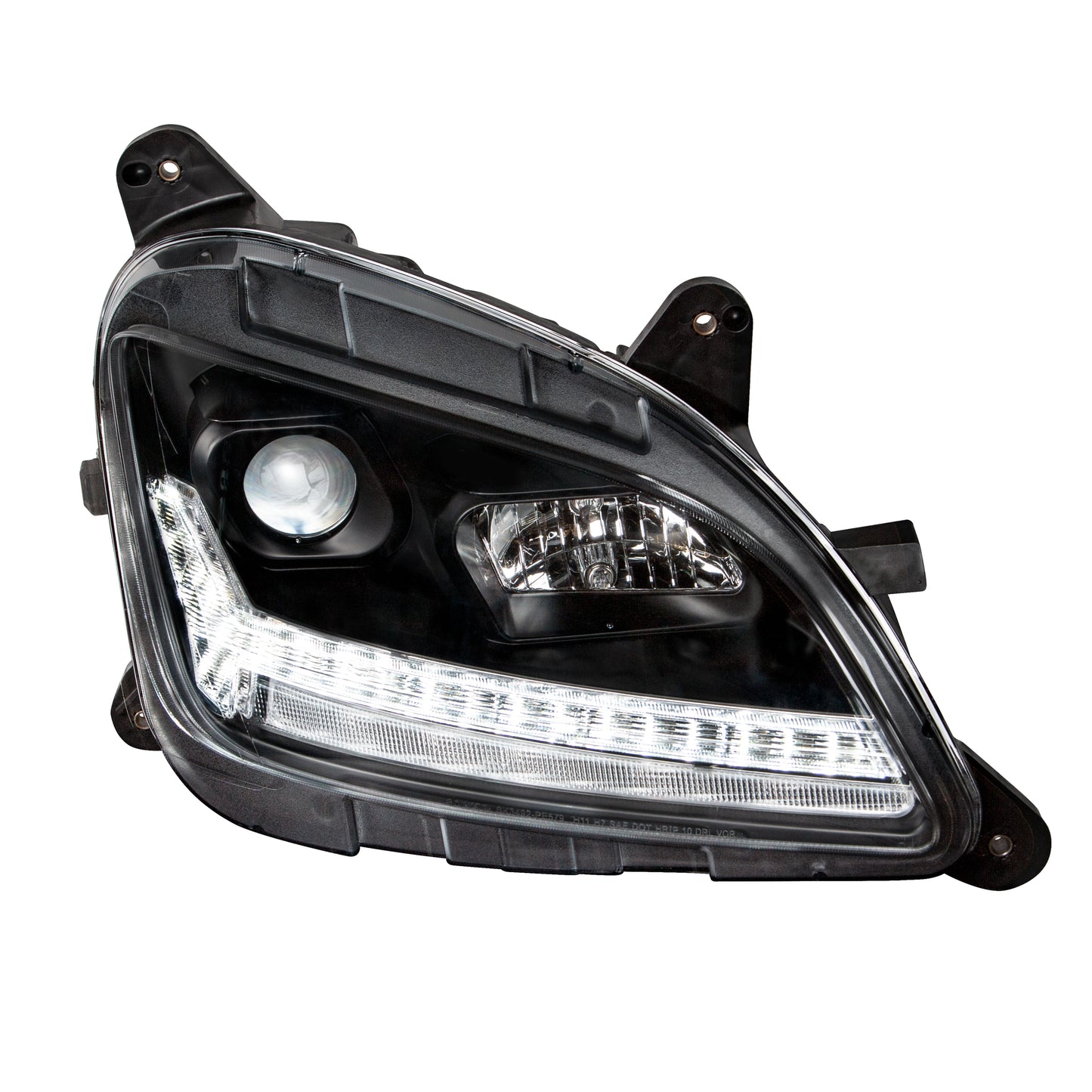 "Blackout" Projection Headlight With LED Sequential Turn & DRL For 2012-2021 Peterbilt 579- Passenger