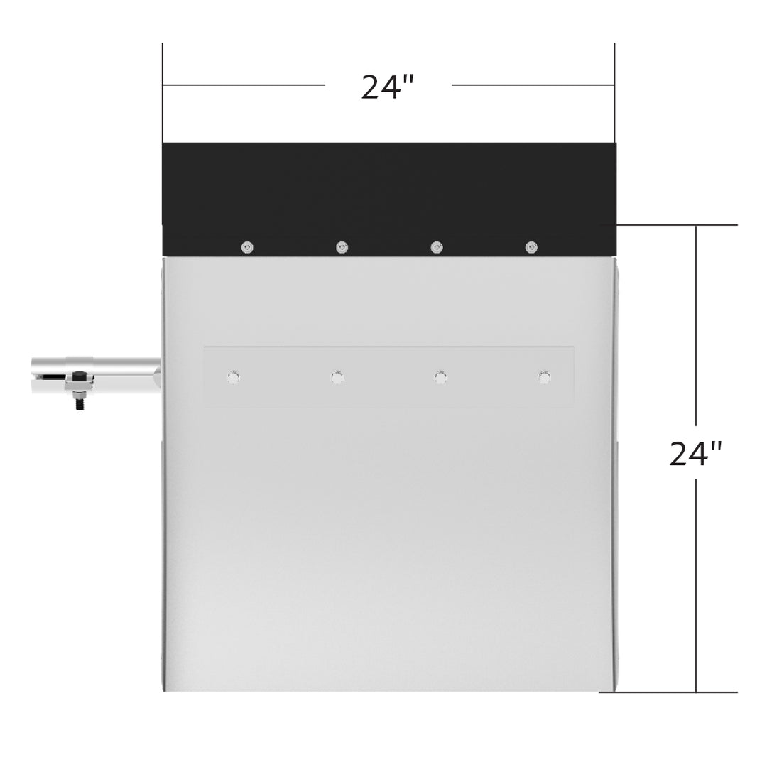 24" x 24" 430 Stainless Steel Quarter Fender With Tube Bracket Set - 4" Side Wall