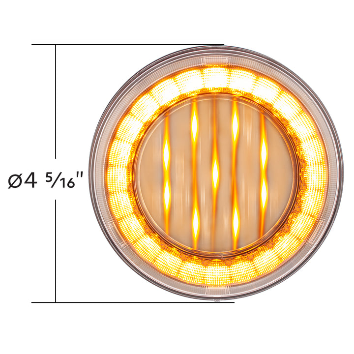 33 LED 4" Round Lumos Light X - Series (Turn Signal) - Amber LED/Clear Lens