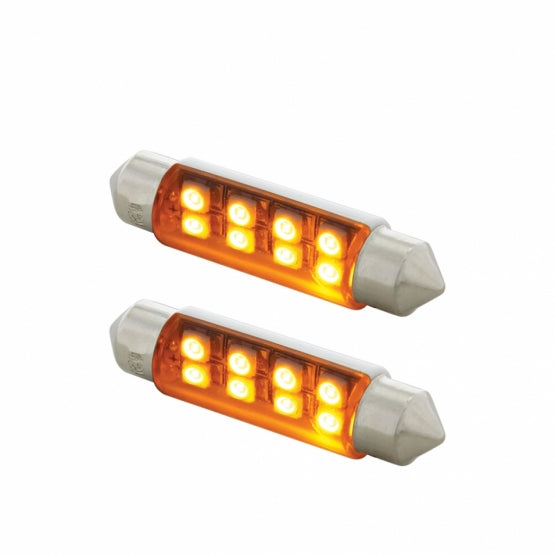 8 SMD High Power Micro LED 211 - 2 Dome Light Bulb - Amber (2-Pack)