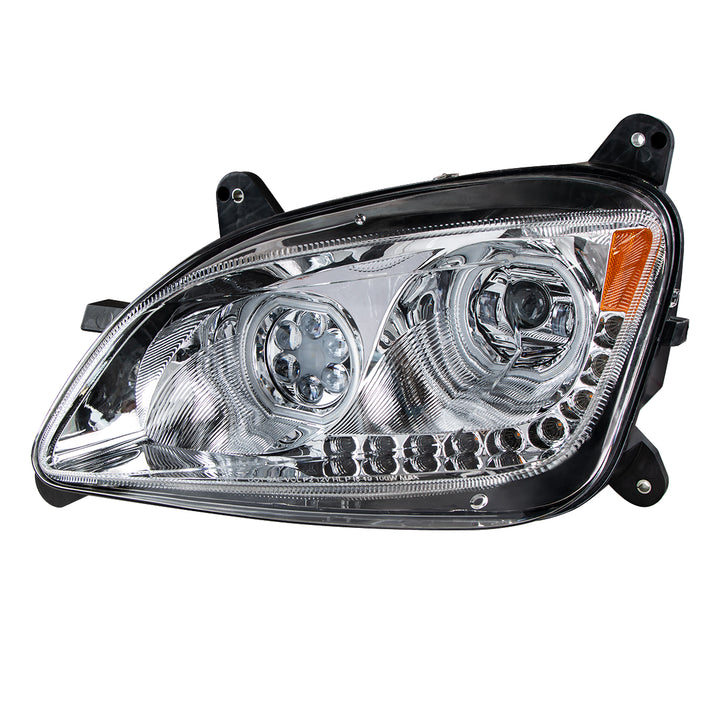 Chrome 10 LED Headlight For Peterbilt 587 (2010-2016) &amp; 579 (2012-2021) - Driver Side