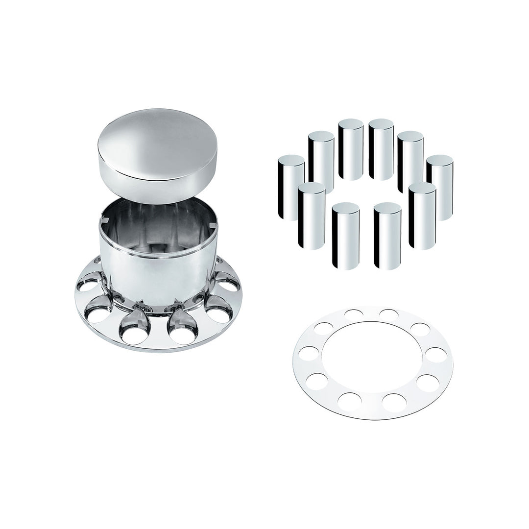 Chrome Plastic Extra Tall Rear Axle Cover With 33mm Thread-On Tall Cylinder Nut Covers
