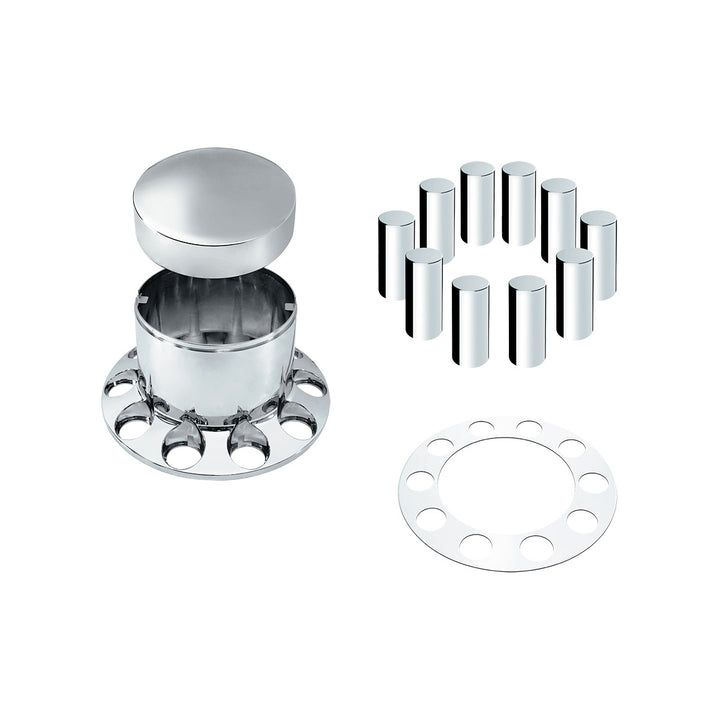 Chrome Plastic Extra Tall Rear Axle Cover With 33mm Thread-On Tall Cylinder Nut Covers