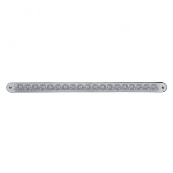 19 LED 12" Reflector Turn Signal Light Bar With Bezel - Amber LED/Clear Lens