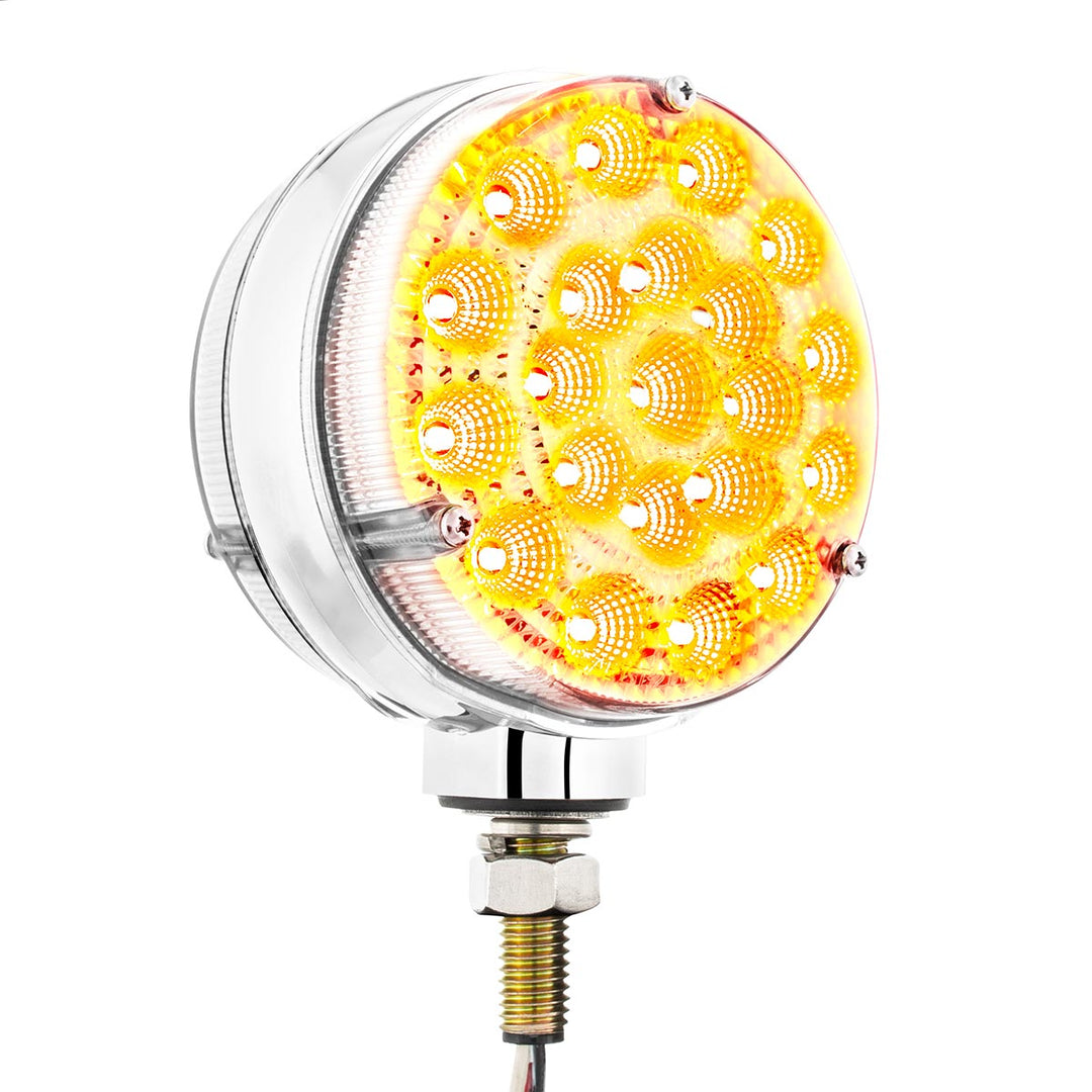 42 LED Reflector Double Face Competition Series Turn Signal Light - Amber &amp; Red LED/Clear Lens