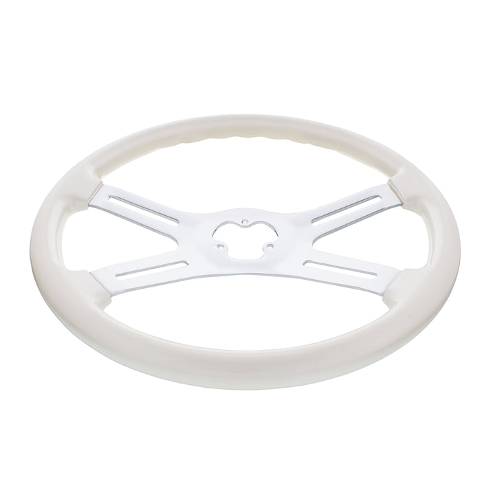 18" Vibrant Color 4 Spoke Steering Wheel - Pearl White