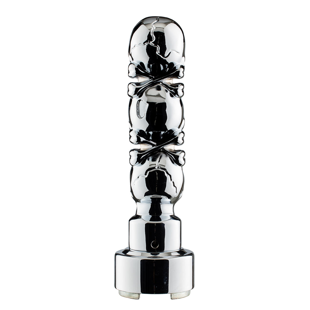 Thread-On 3 - Skull Gearshift Knob With Adapter For Eaton - Fuller 13/15/18 Speed Shifter - Chrome