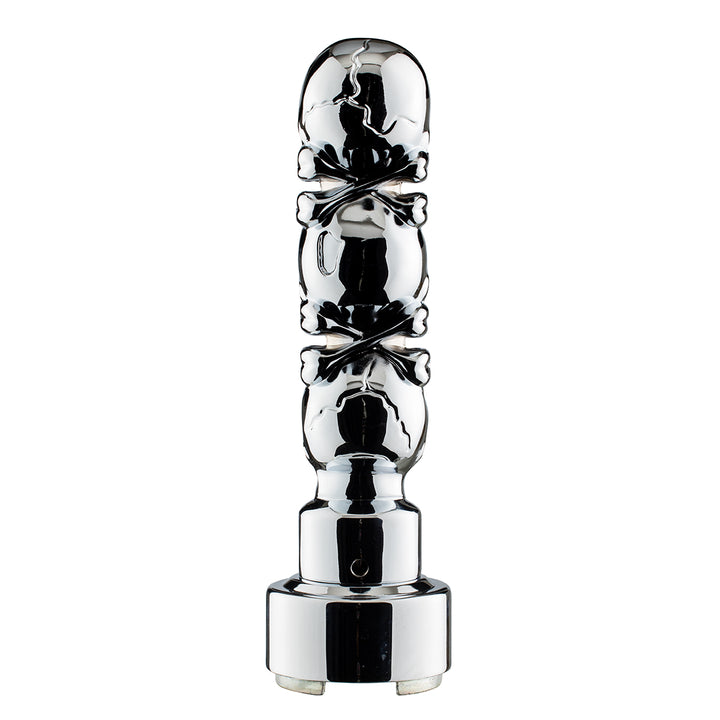 Thread-On 3 - Skull Gearshift Knob With Adapter For Eaton - Fuller 13/15/18 Speed Shifter - Chrome