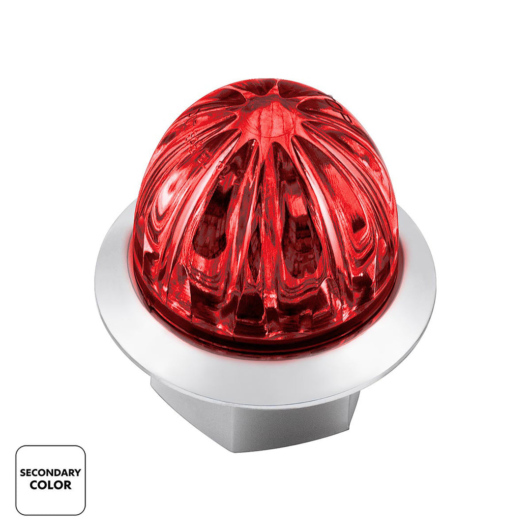 4 LED 1-1/8" Watermelon Double Fury Light With Clear Lens (Clearance/Marker) - Amber &amp; Red LED