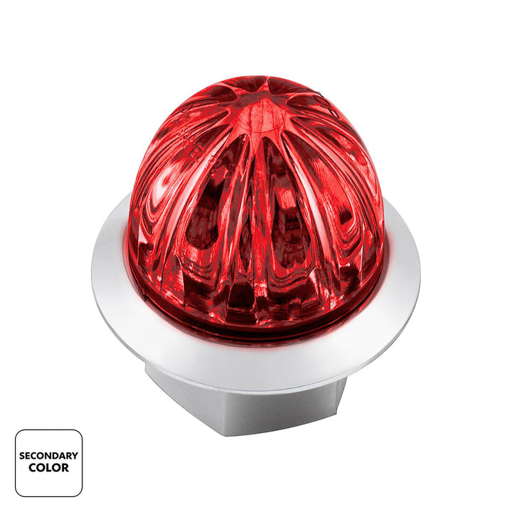 4 LED 1-1/8" Watermelon Double Fury Light With Clear Lens (Clearance/Marker) - Amber &amp; Red LED