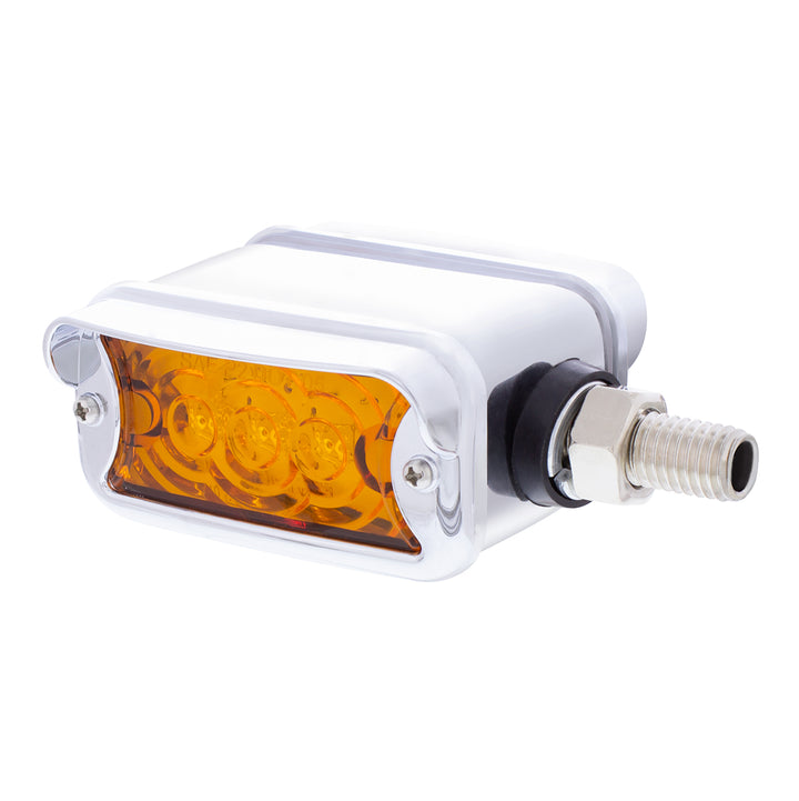 6 LED Single Function Double Face Light W/Visor - Horizontal Mount - Amber &amp; Red LED/Amber &amp; Red Lens