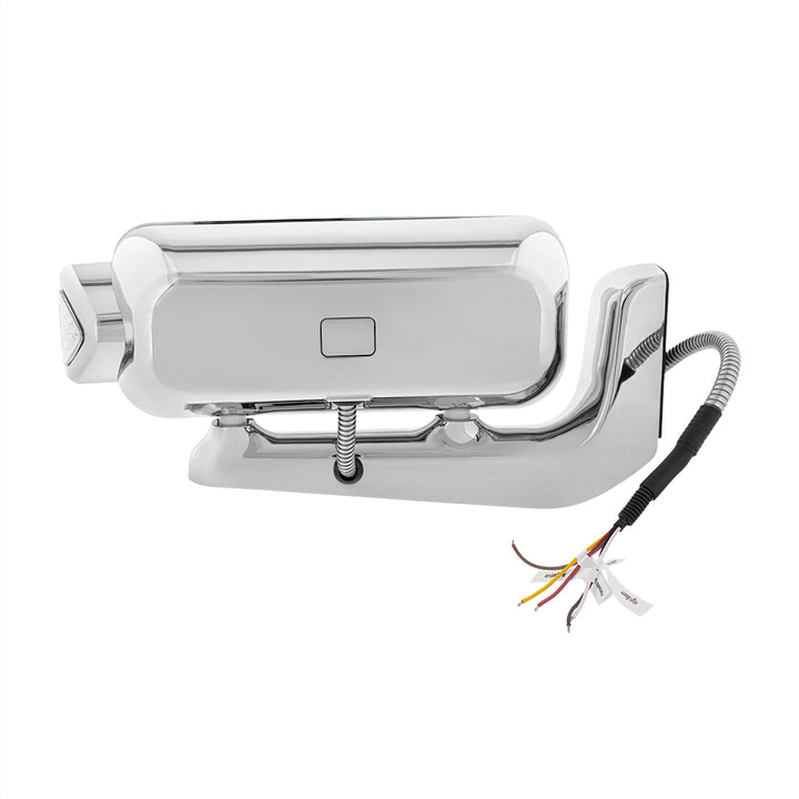 10 High Power LED "Chrome" Projection Headlight Assembly W/Mounting Arm &amp; Turn Signal Side Pod - Driver Side