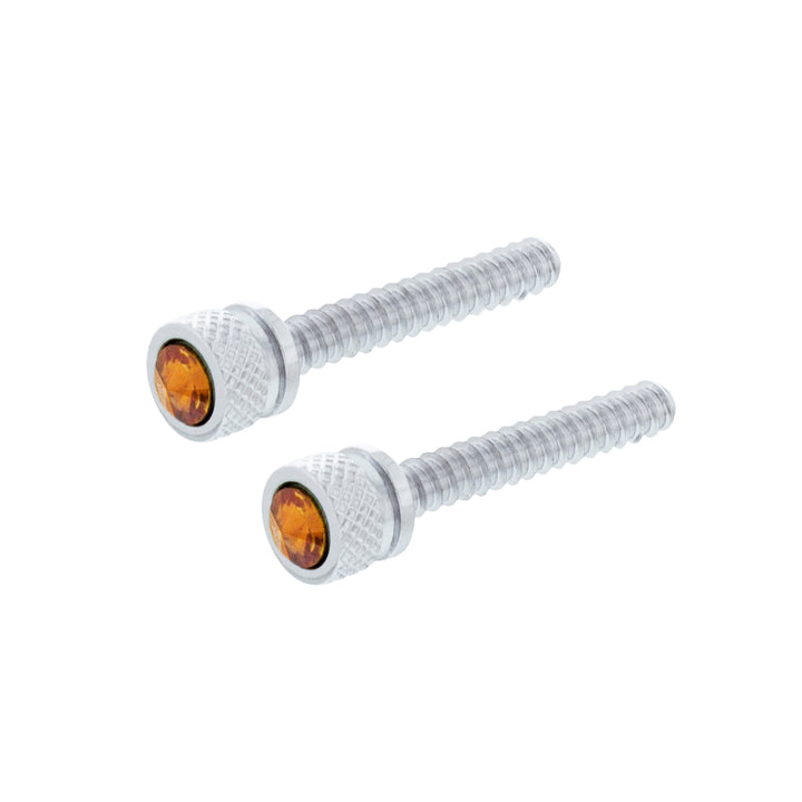 Chrome Long Dash Screw With Color Crystal For Freightliner - Copper (2-Pack)