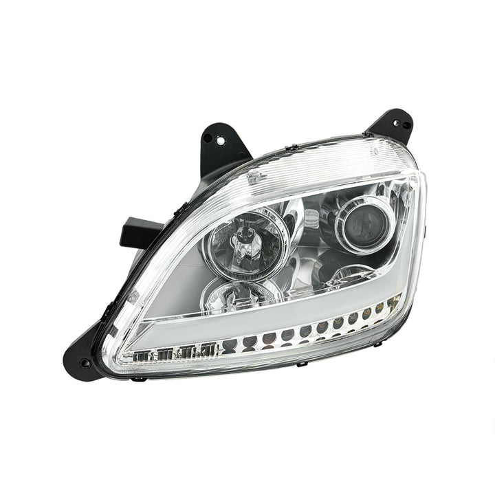 Chrome Projection Headlight With LED Position Light &amp; Sequential Signal For 2012-2021 Peterbilt 579 - Driver
