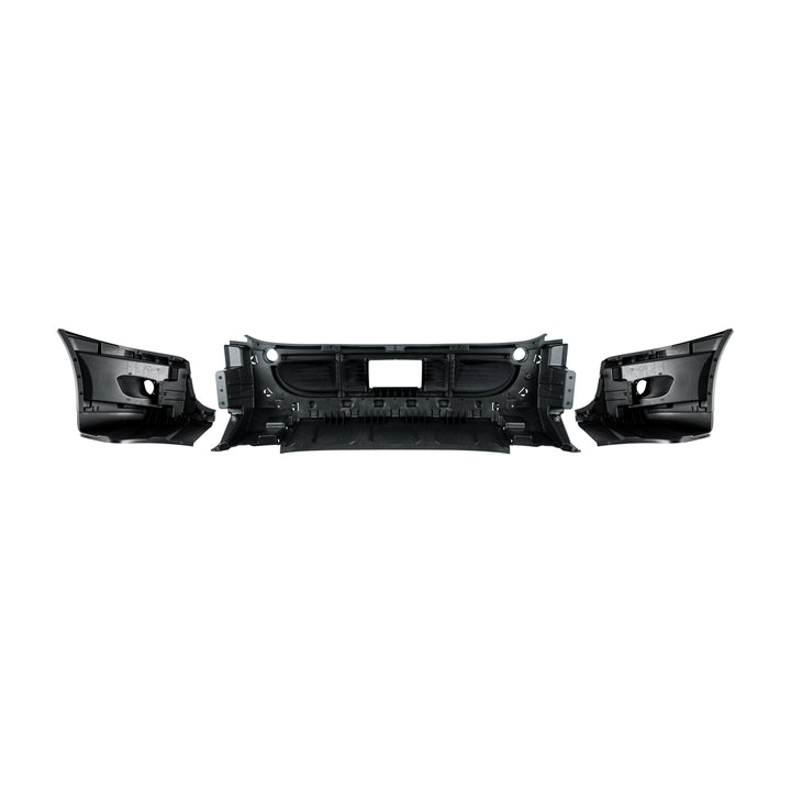 Complete 3 - Piece Front Bumper Set With Fog Light Hole For 2008-2017 Freightliner Cascadia