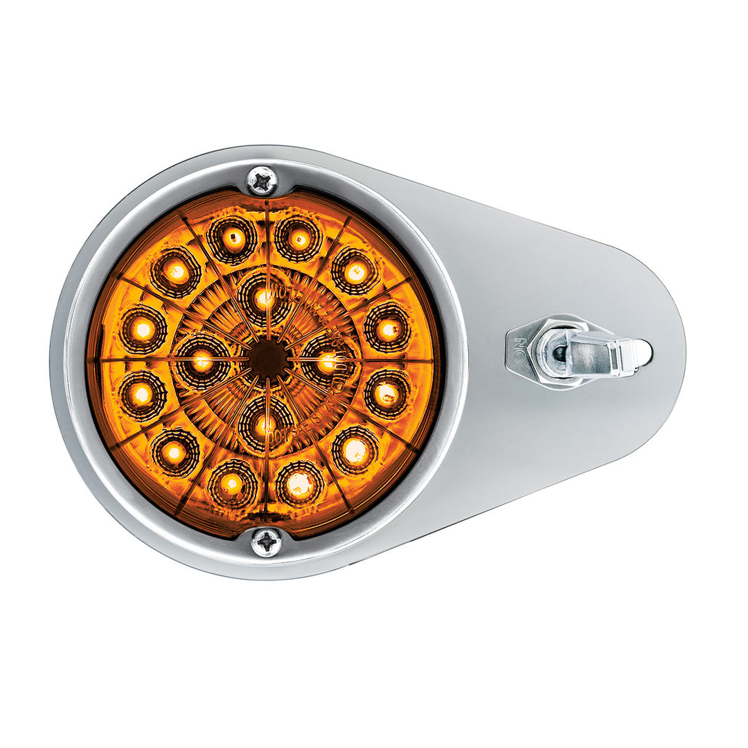 304 Stainless Steel Above Door Dome Light Kit W/ 17 LED Double Fury Watermelon For 1994-2025 KW W900 - Amber &amp; White LED