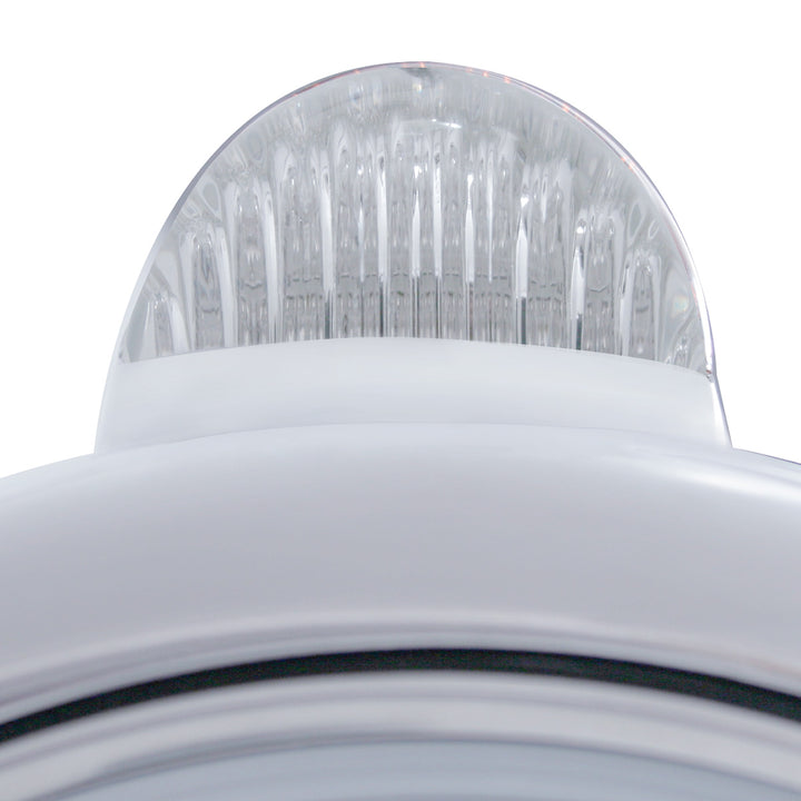 Chrome Guide 682-C Headlight H4 With Amber LED &amp; Dual Mode LED Signal - Clear Lens