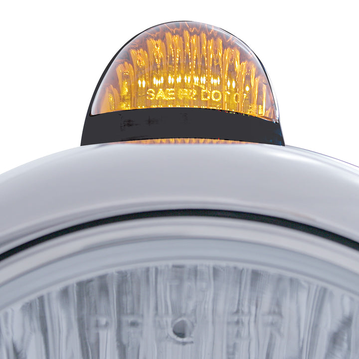 Black Guide 682-C Headlight H6024 &amp; Dual Mode LED Signal - Amber Lens